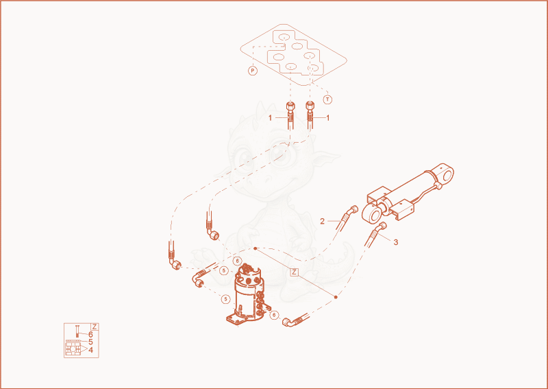 Exploded parts diagram of the DOZER BLADE CYLINDER INSTALLATION of a Wacker Neuson 1902RD, with numbered balloons