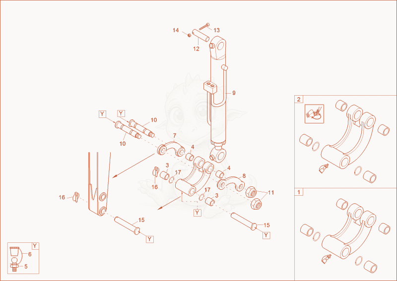Despiece del CONNECTING LINK de una máquina Wacker Neuson 2404, con globos numerados