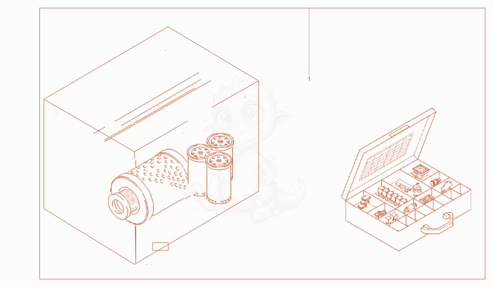 Exploded parts diagram of the maintenance kits and repair kits of a Wacker Neuson RD45-140C, with numbered balloons