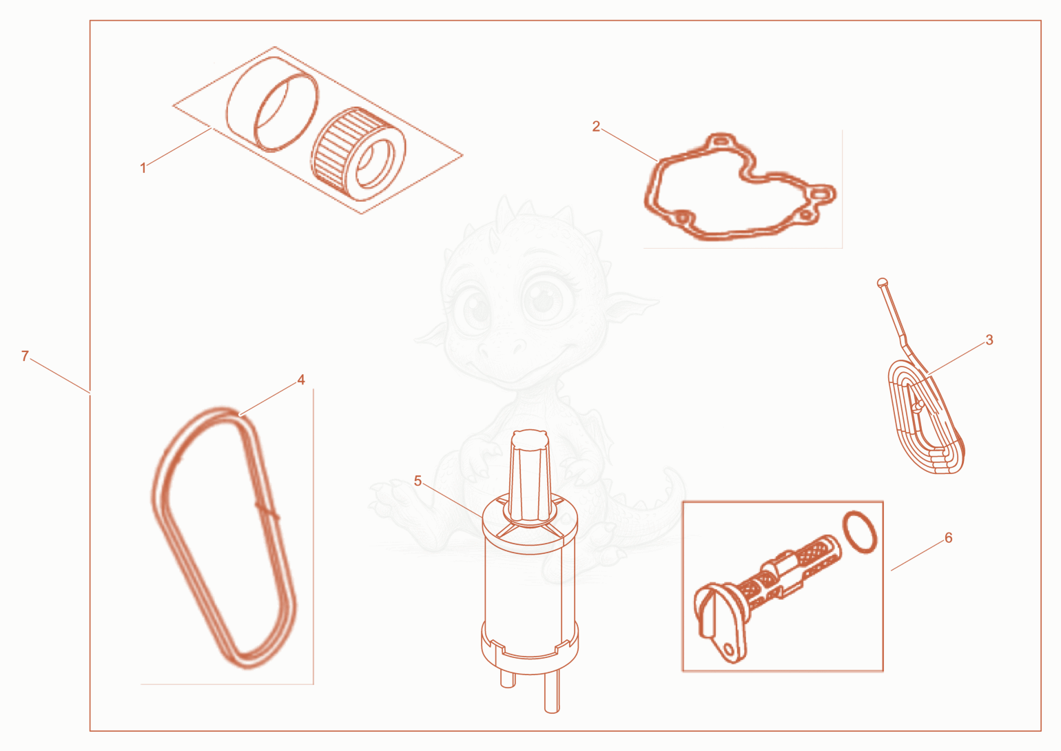 Exploded parts diagram of the Maintenance kit of a Wacker Neuson DPU4045YE, with numbered balloons