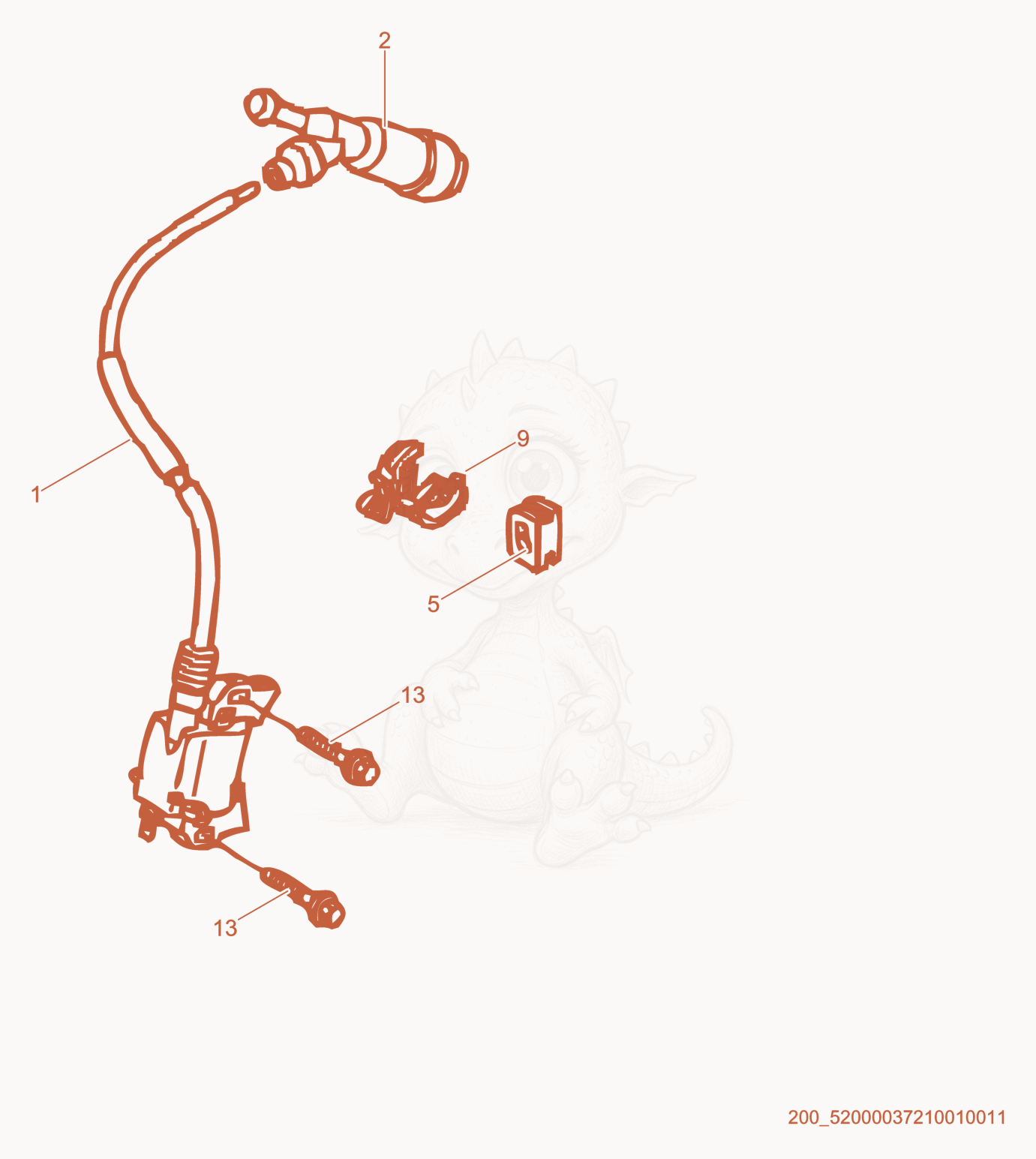 Exploded parts diagram of the Ignition Coil of a Wacker Neuson GV6600, with numbered balloons