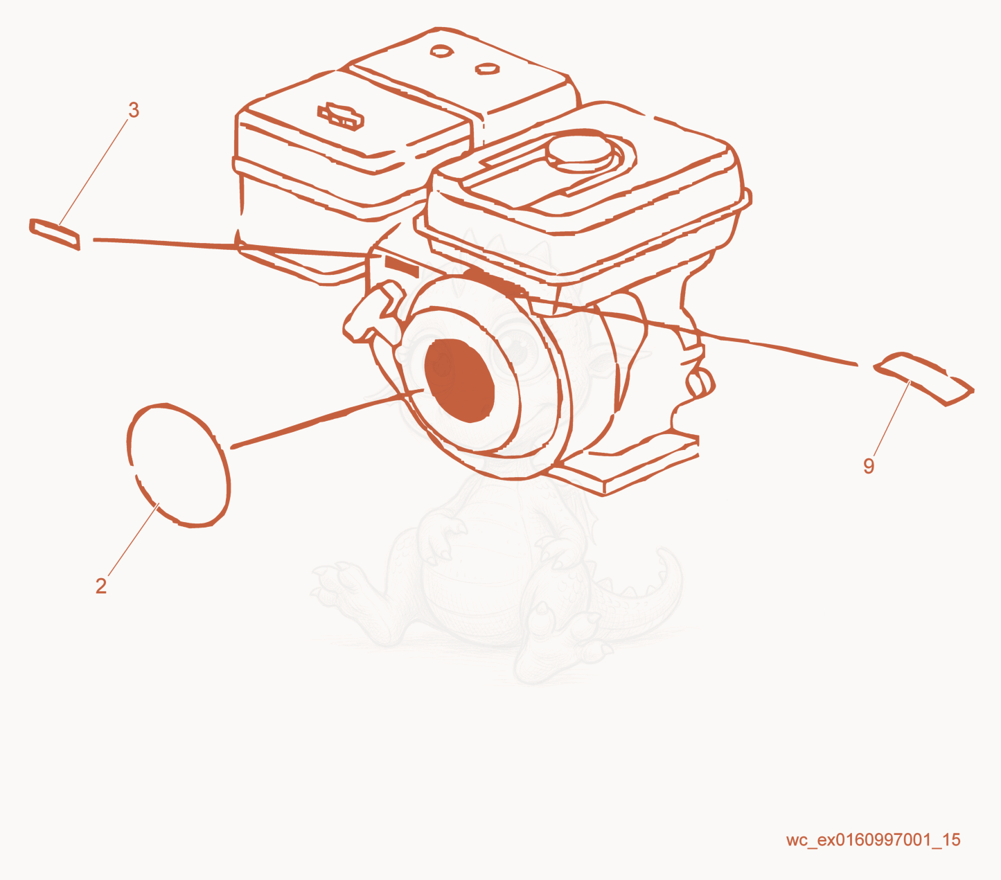 Exploded parts diagram of the Labels of a Wacker Neuson GP6600A, with numbered balloons