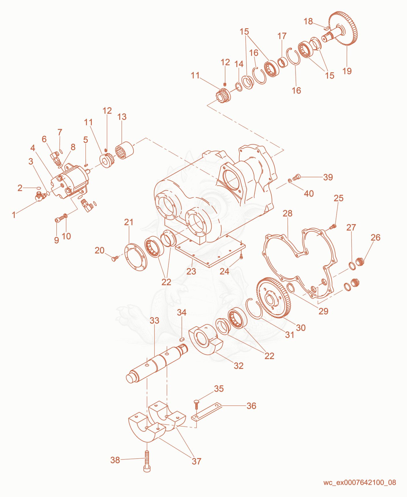 Exploded parts diagram of the Exciter cpl. of a Wacker Neuson RT820HT, with numbered balloons