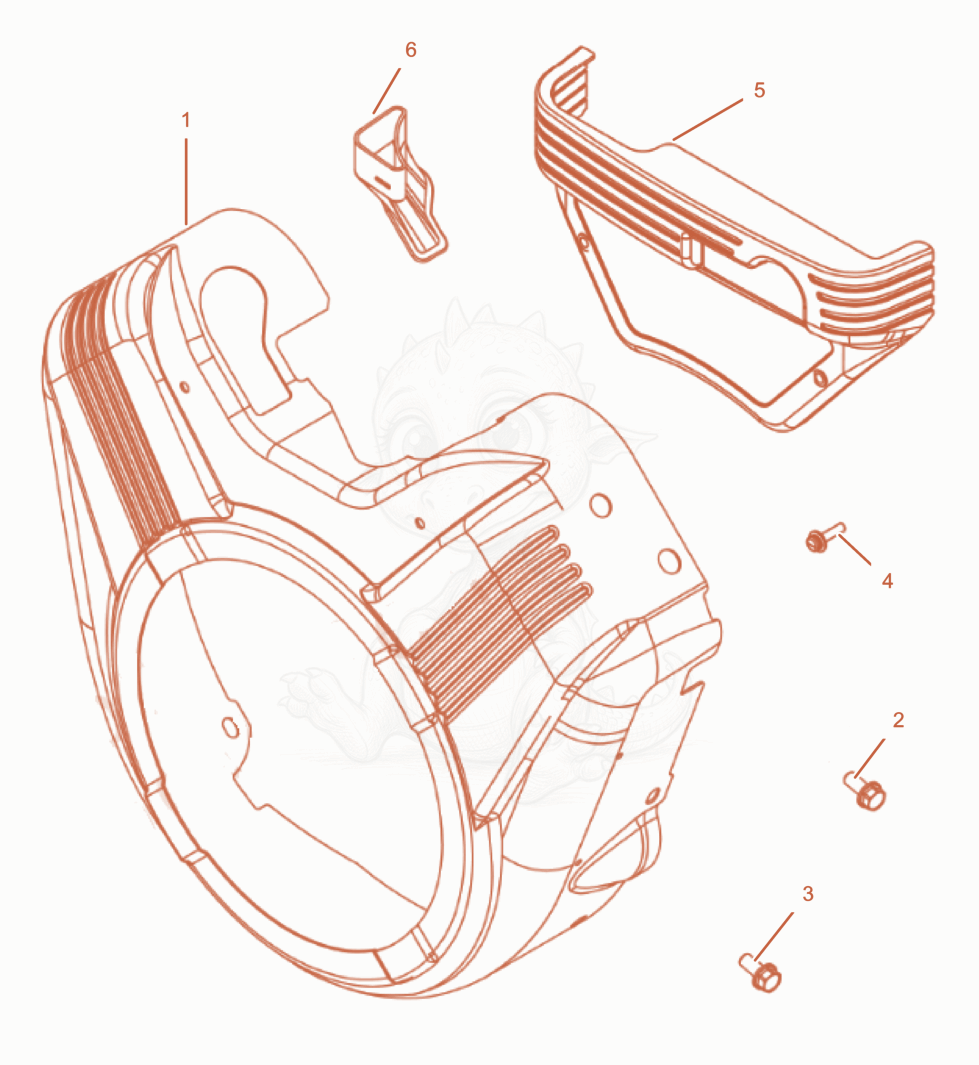 Exploded parts diagram of the Blower Housing Group of a Wacker Neuson PTS4V, with numbered balloons