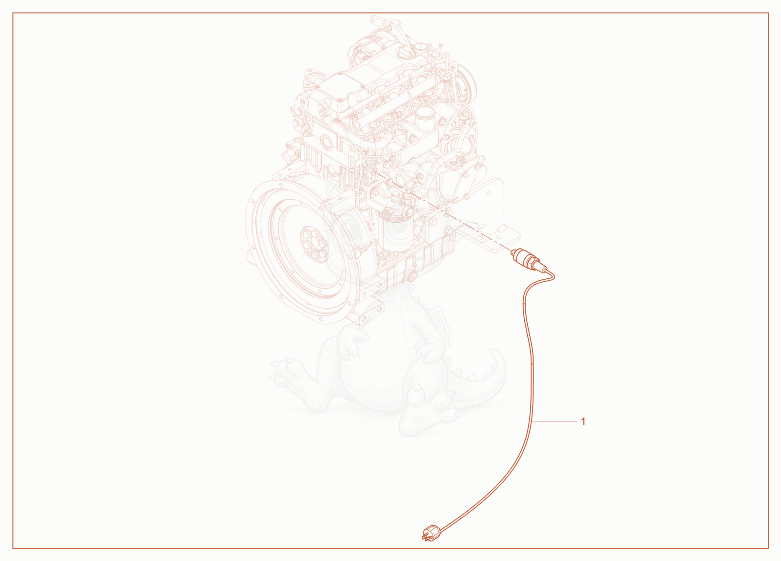 Exploded parts diagram of the Engine Block Heater of a Wacker Neuson LTG14, with numbered balloons