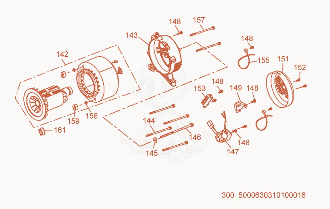 Exploded parts diagram of the Motor cpl. of a Wacker Neuson ML440, with numbered balloons