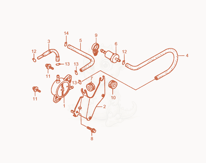 Exploded parts diagram of the Fuel Pump of a Wacker Neuson GS12AI, with numbered balloons