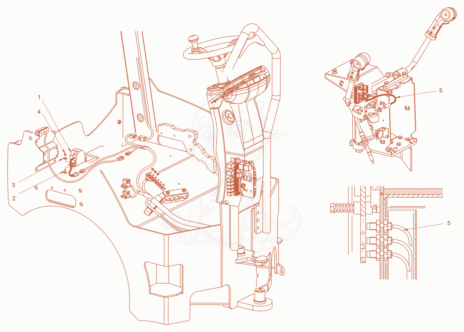 Exploded parts diagram of the back-up alarm (back-up) of a Wacker Neuson RD18-100C3, with numbered balloons