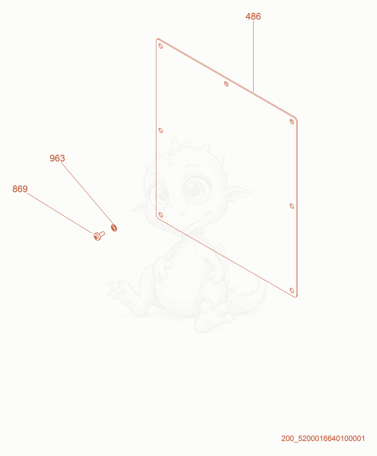Exploded parts diagram of the Option- Receptacle Cover Plate of a Wacker Neuson G40, with numbered balloons