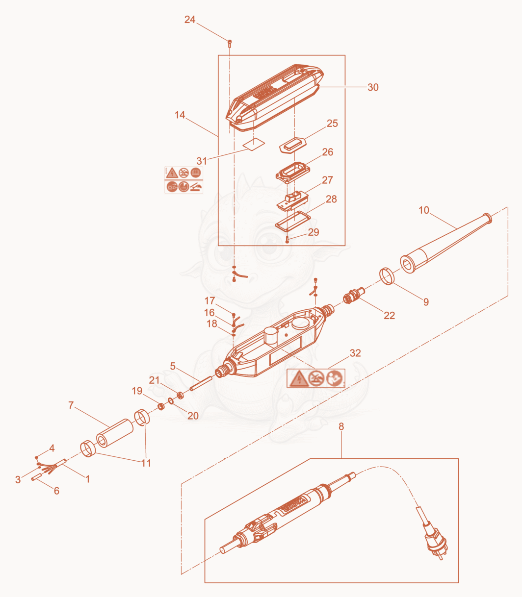 Exploded parts diagram of the Hose Connection cpl. of a Wacker Neuson IRFU57GVCH, with numbered balloons