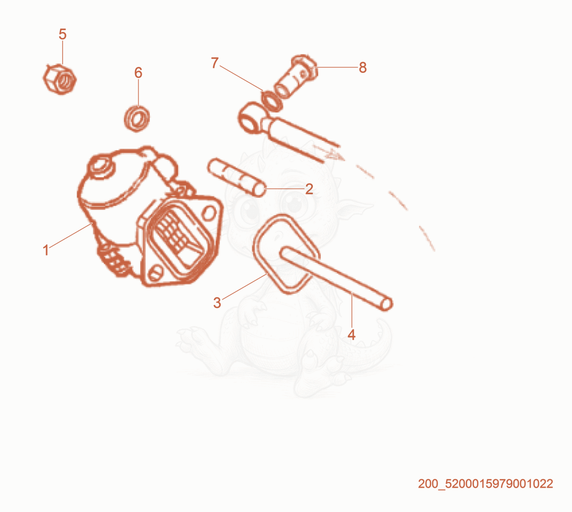 Exploded parts diagram of the Fuel Feed Pump of a Wacker Neuson RTL82-SC3, with numbered balloons