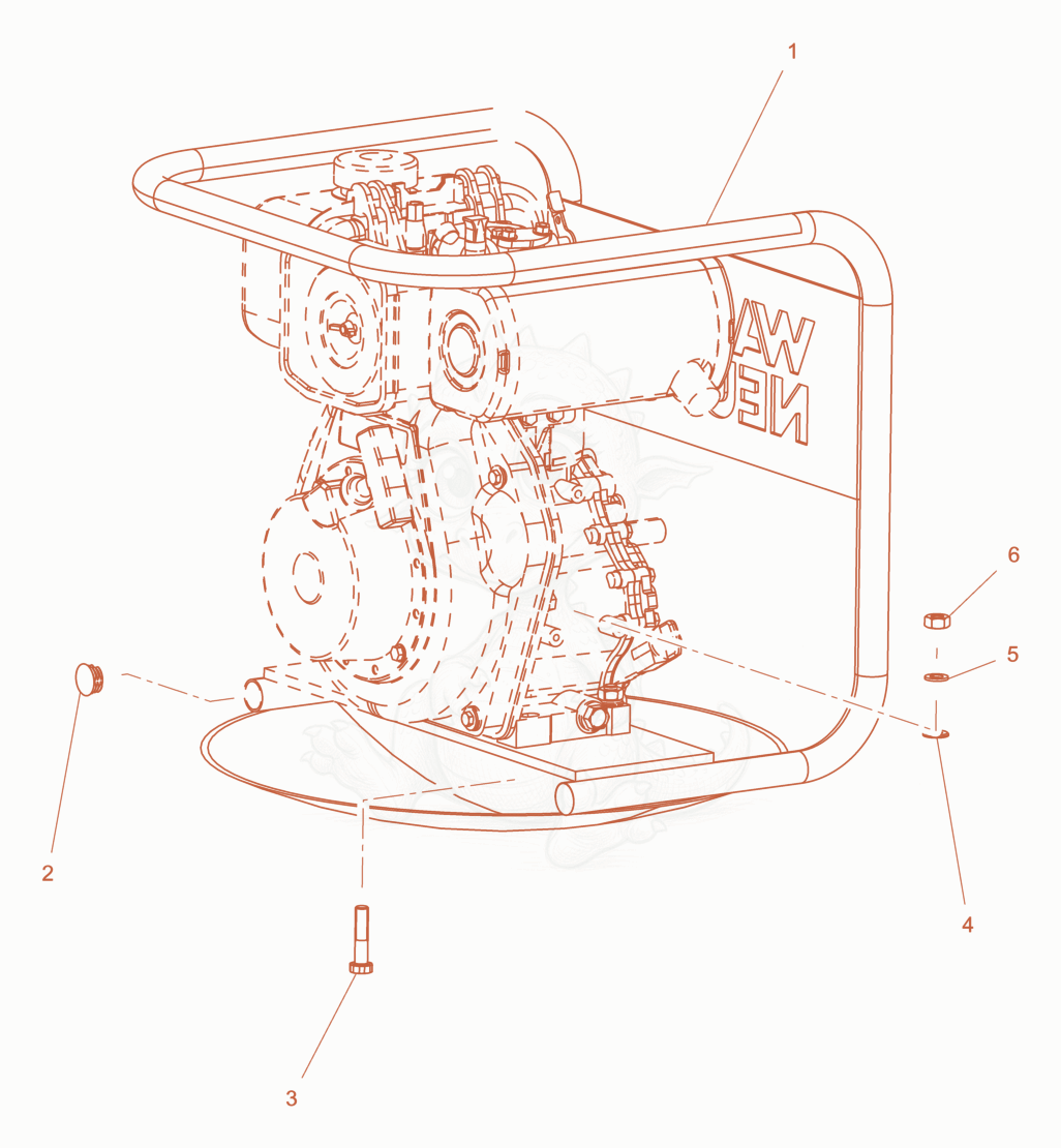 Exploded parts diagram of the Frame for D3.5Y of a Wacker Neuson D3.5GD2, with numbered balloons