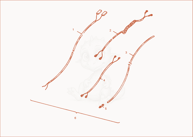 Exploded parts diagram of the CABLING of a Wacker Neuson 1402PRIMUSFORCE, with numbered balloons