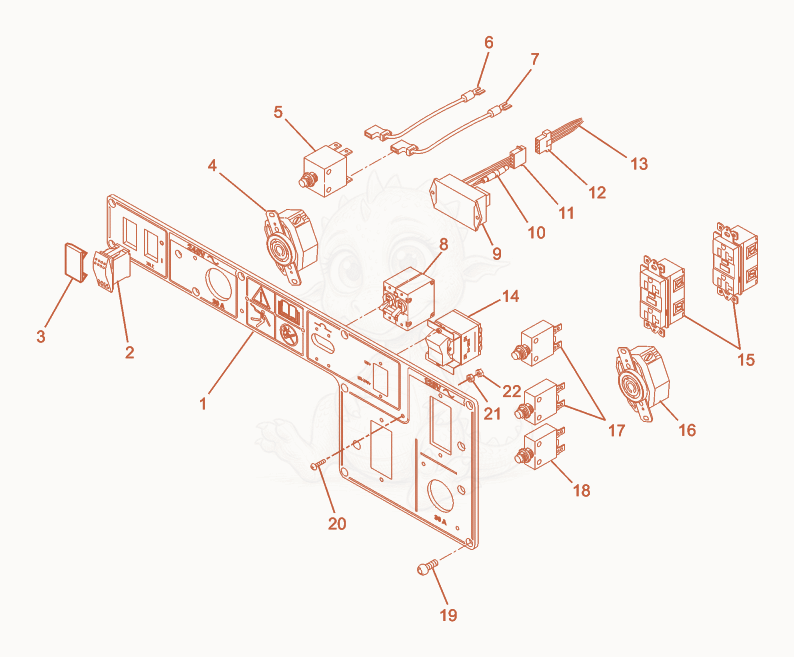 Exploded parts diagram of the Control Panel of a Wacker Neuson G5.6A, with numbered balloons