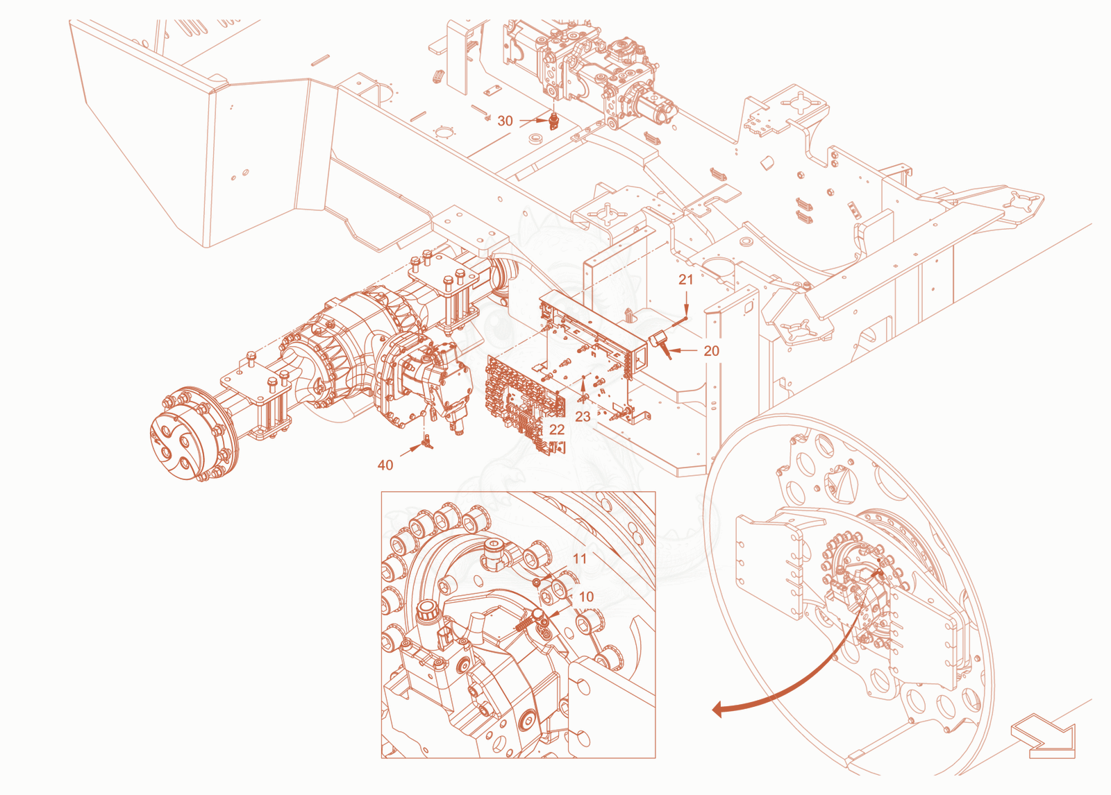 Exploded parts diagram of the electrical system of a Wacker Neuson RC110CAB, with numbered balloons