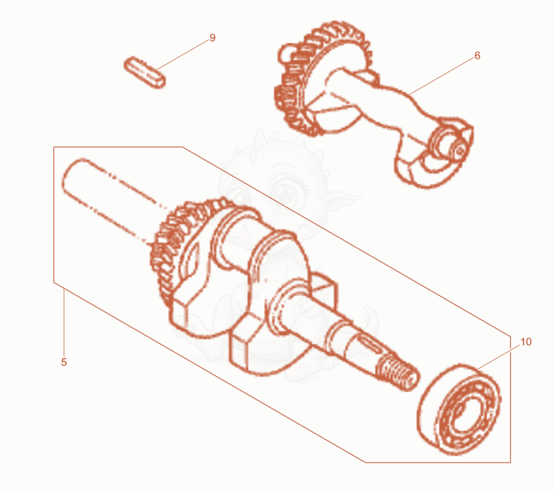 Exploded parts diagram of the Crankshaft of a Wacker Neuson RD7AFBHRC, with numbered balloons