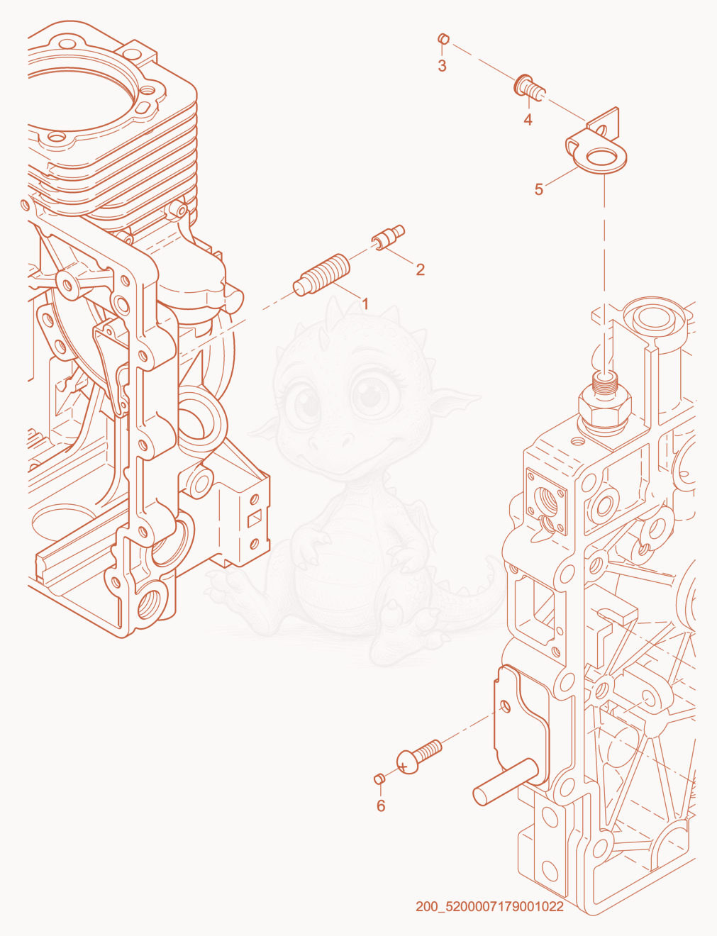 Exploded parts diagram of the Special Equipment of a Wacker Neuson E1100, with numbered balloons