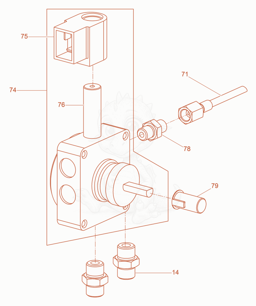 Despiece del Oil pump cpl. de una máquina Wacker Neuson HI90, con globos numerados
