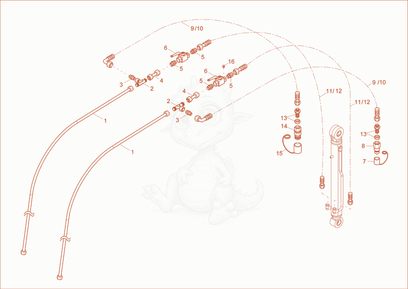 Exploded parts diagram of the grippermounting (OPTION) of a Wacker Neuson ET35, with numbered balloons