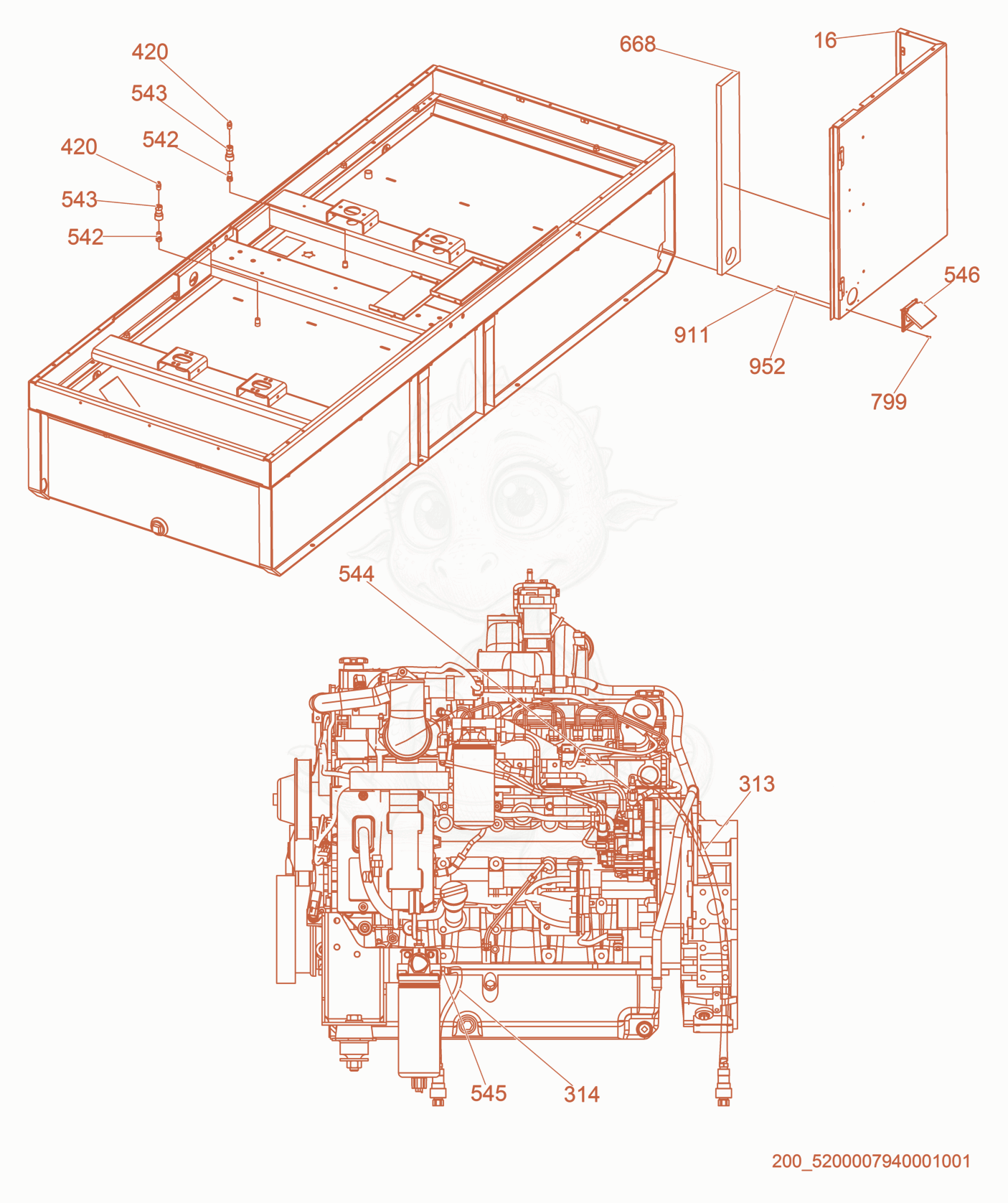 Exploded parts diagram of the Option-Fuel Quick Disconnect of a Wacker Neuson G230, with numbered balloons