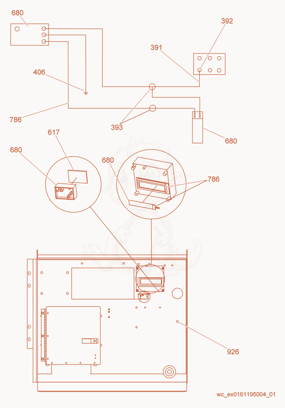 Exploded parts diagram of the Option-LCD Strip Heater of a Wacker Neuson G25, with numbered balloons