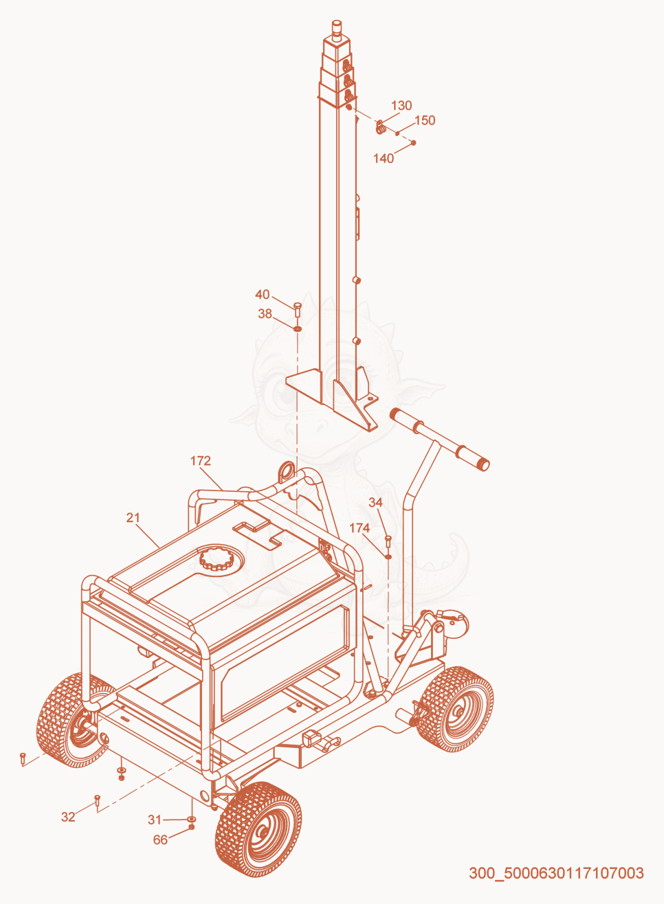 Despiece del Generator de una máquina Wacker Neuson ML440, con globos numerados