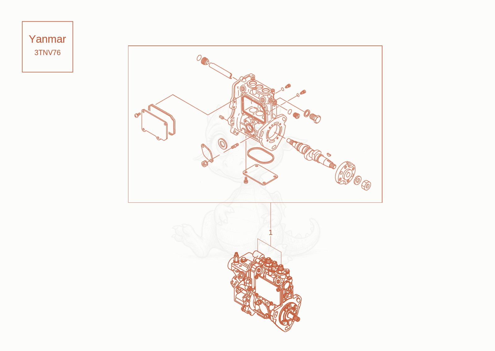 Exploded parts diagram of the INJECTION PUMP of a Wacker Neuson DW20-2, with numbered balloons