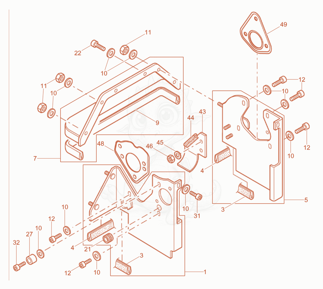 Exploded parts diagram of the Air Ducting of a Wacker Neuson RD7HEHF, with numbered balloons