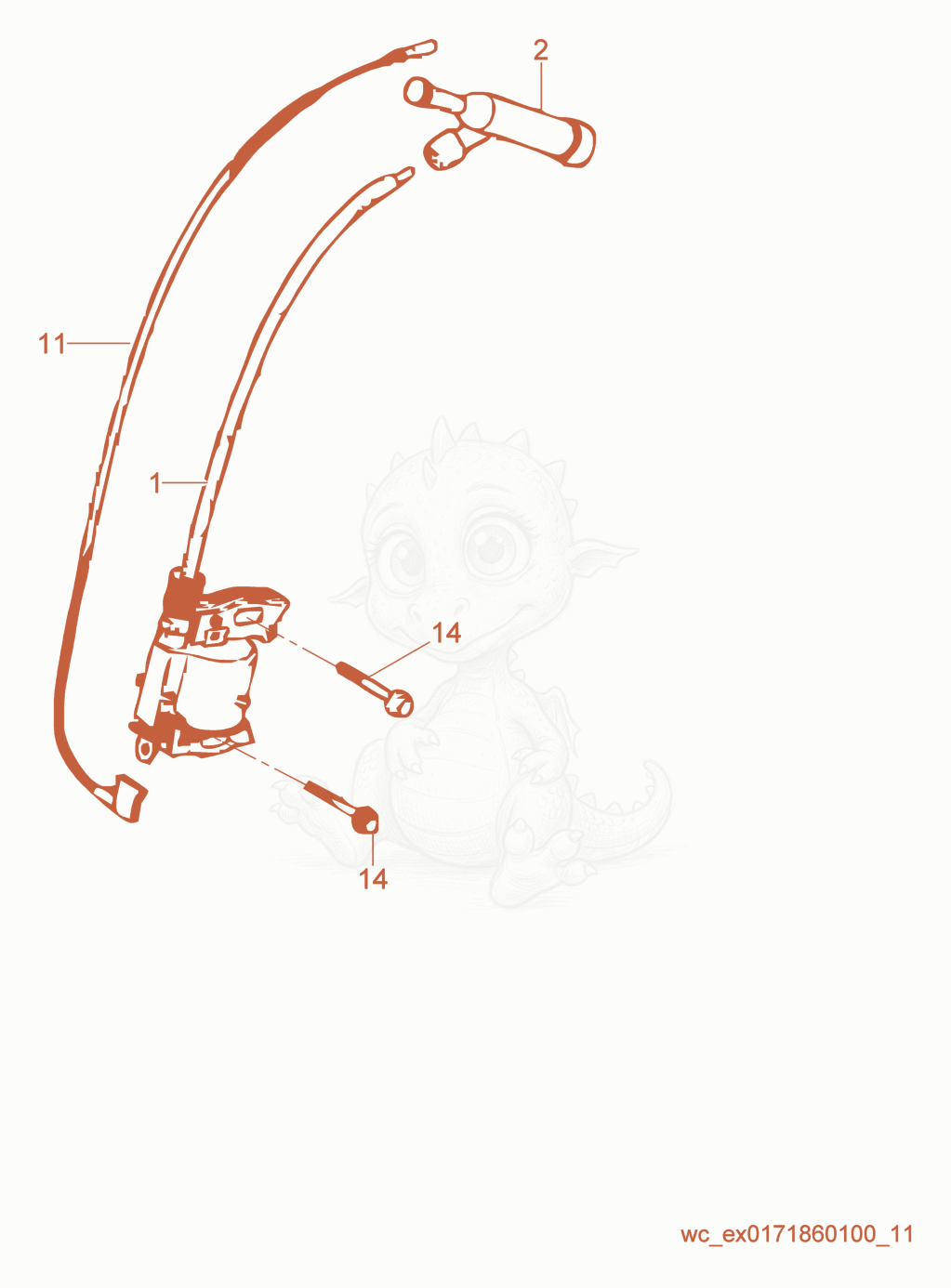 Exploded parts diagram of the Ignition Coil of a Wacker Neuson GV2500A, with numbered balloons