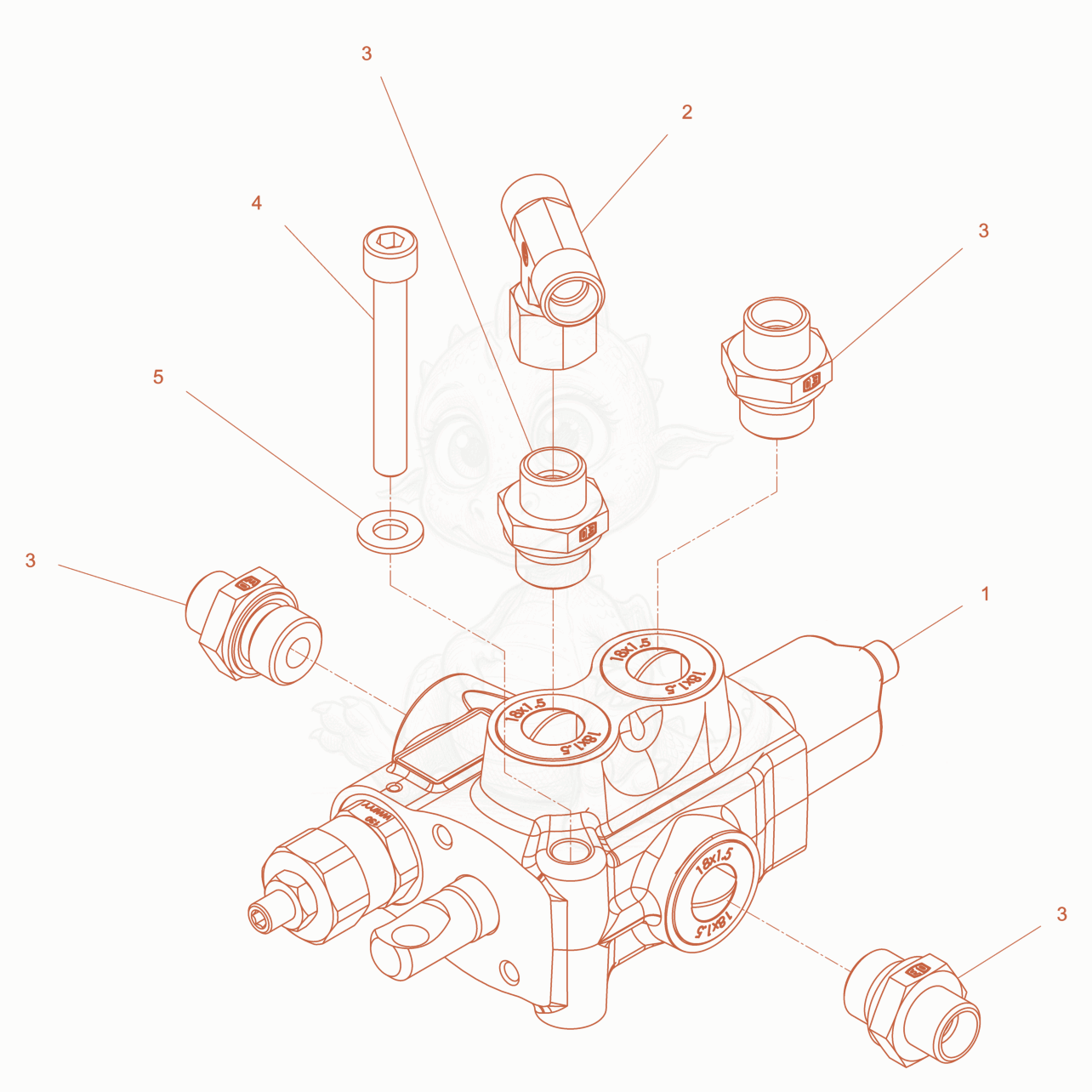 Exploded parts diagram of the Vibration valve cpl. of a Wacker Neuson RD7HEHFB, with numbered balloons