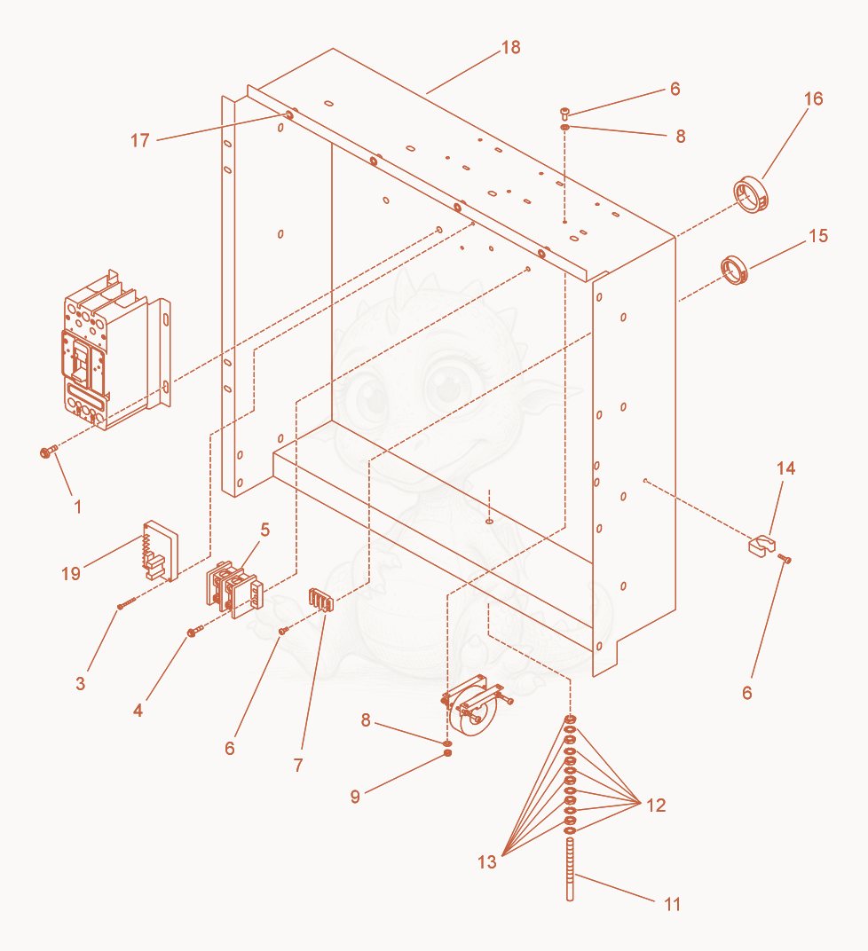Despiece del Enclosure cpl. de una máquina Wacker Neuson G70, con globos numerados