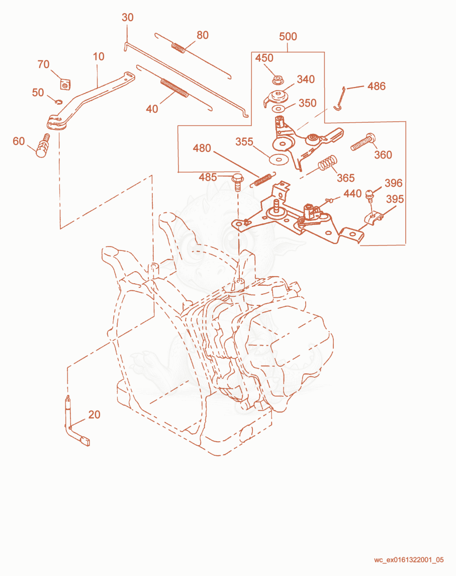 Despiece del Governor cpl. de una máquina Wacker Neuson PG3, con globos numerados