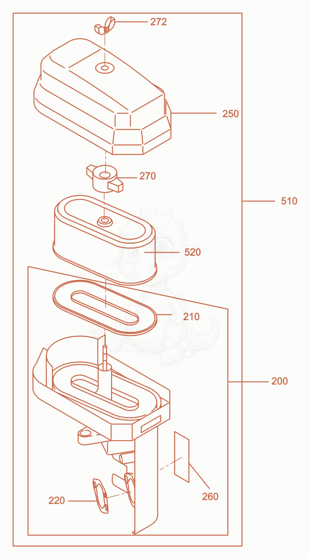 Exploded parts diagram of the Air filter cpl. of a Wacker Neuson GH3500, with numbered balloons