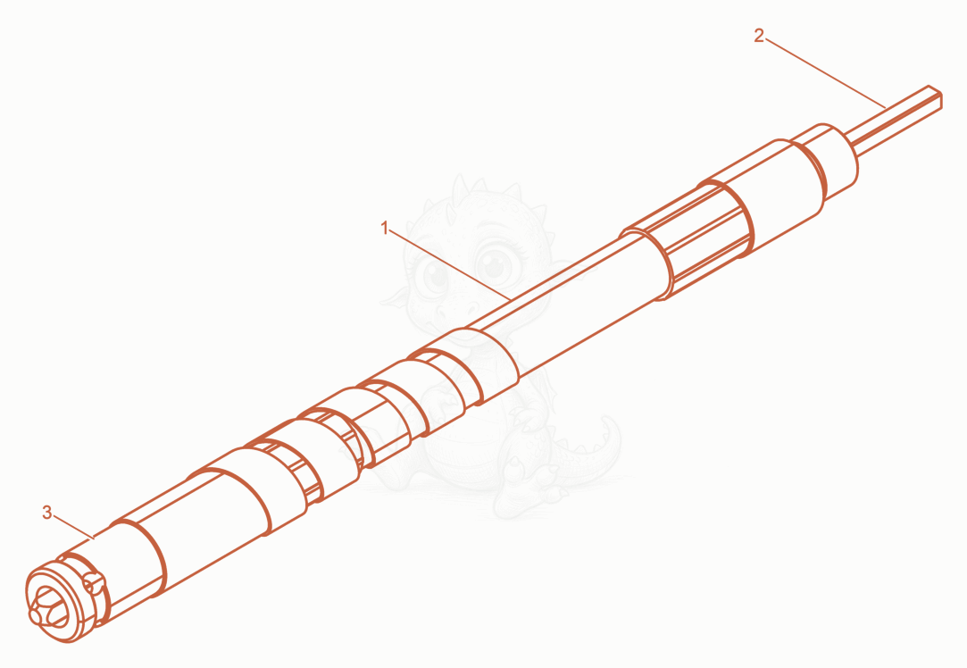 Exploded parts diagram of the Flex Shafts SM xS of a Wacker Neuson M2500/230EUW, with numbered balloons