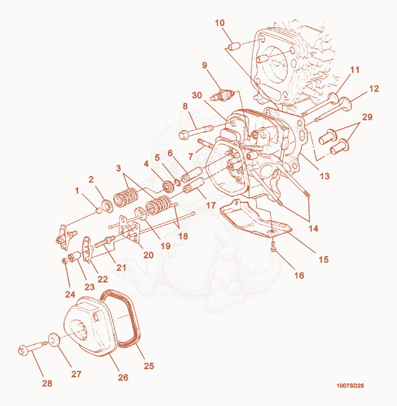Exploded parts diagram of the Cylinder Head of a Wacker Neuson CT48AGP-E, with numbered balloons