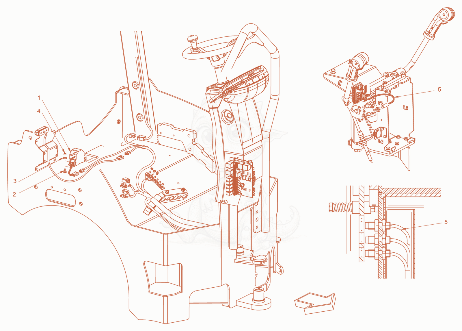 Exploded parts diagram of the back-up alarm of a Wacker Neuson RD18-100C.3, with numbered balloons