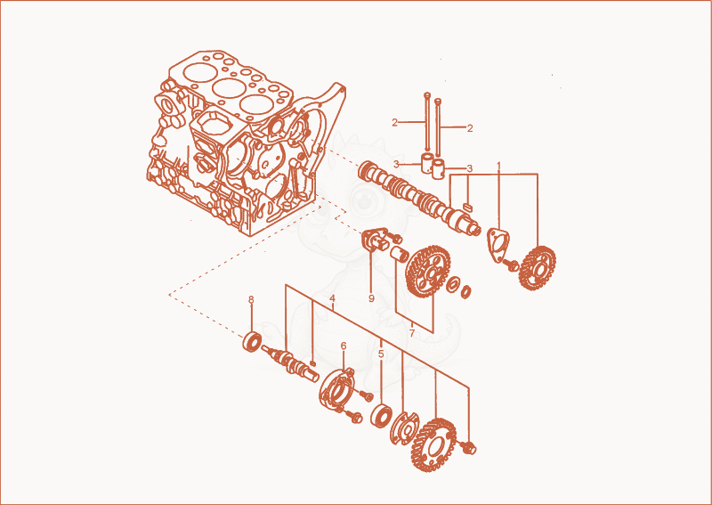 Exploded parts diagram of the CAMSHAFT of a Wacker Neuson TD15, with numbered balloons