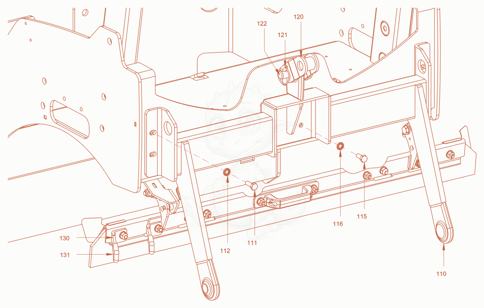 Exploded parts diagram of the add-on device cylinder spreader of a Wacker Neuson RD28-120DPF, with numbered balloons