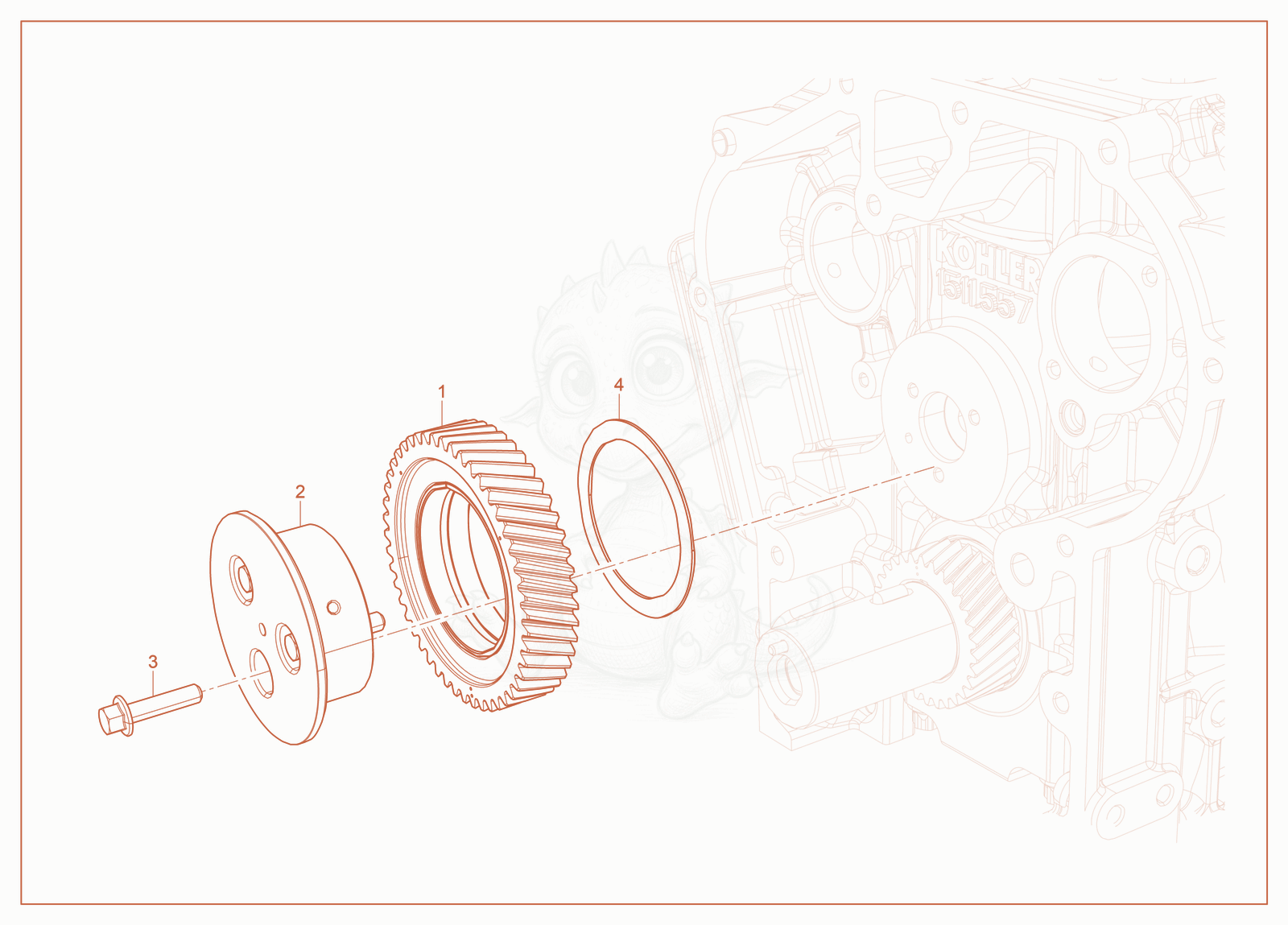 Exploded parts diagram of the Timing System of a Wacker Neuson G14, with numbered balloons