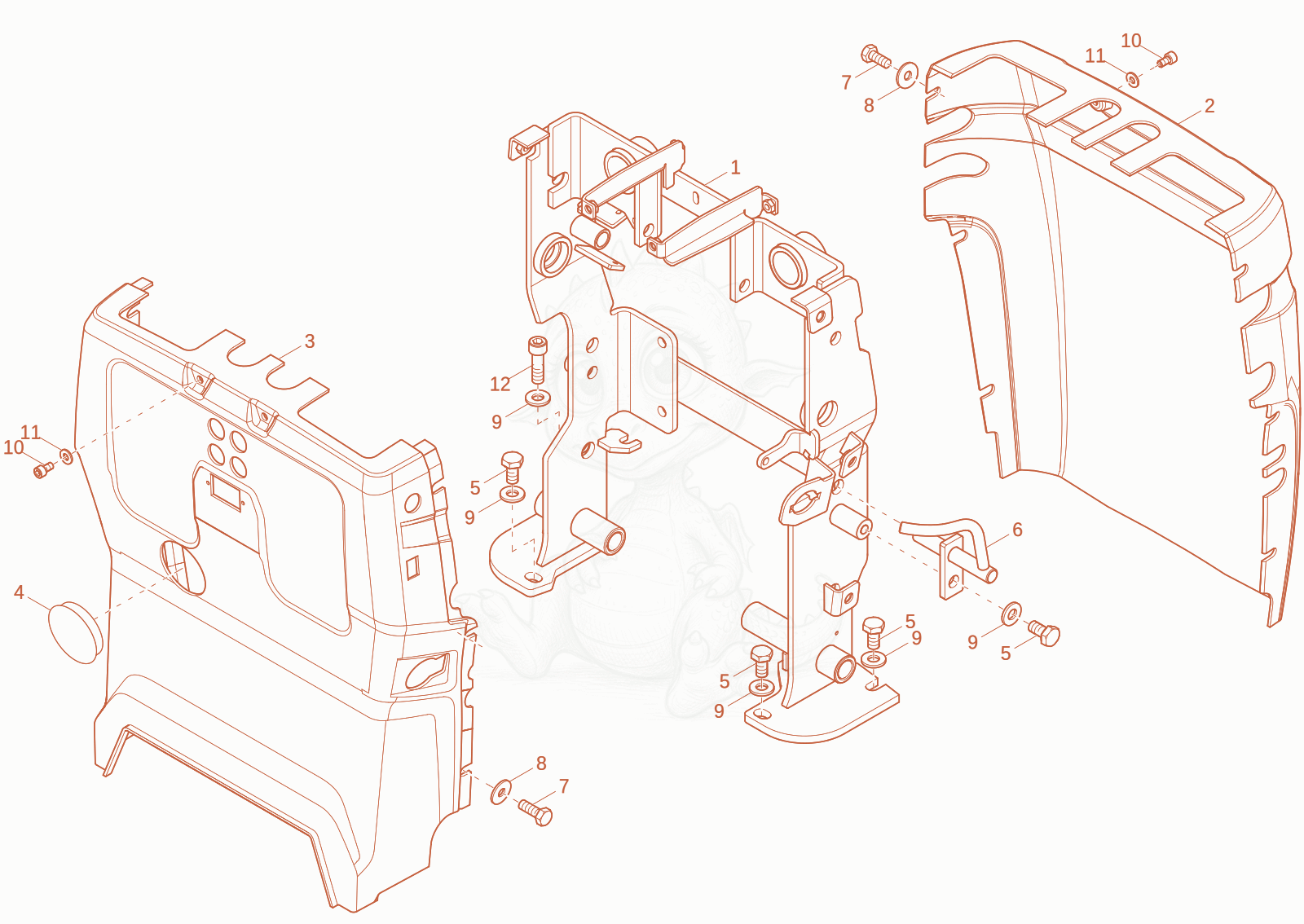 Exploded parts diagram of the pilot stand of a Wacker Neuson 803-2, with numbered balloons