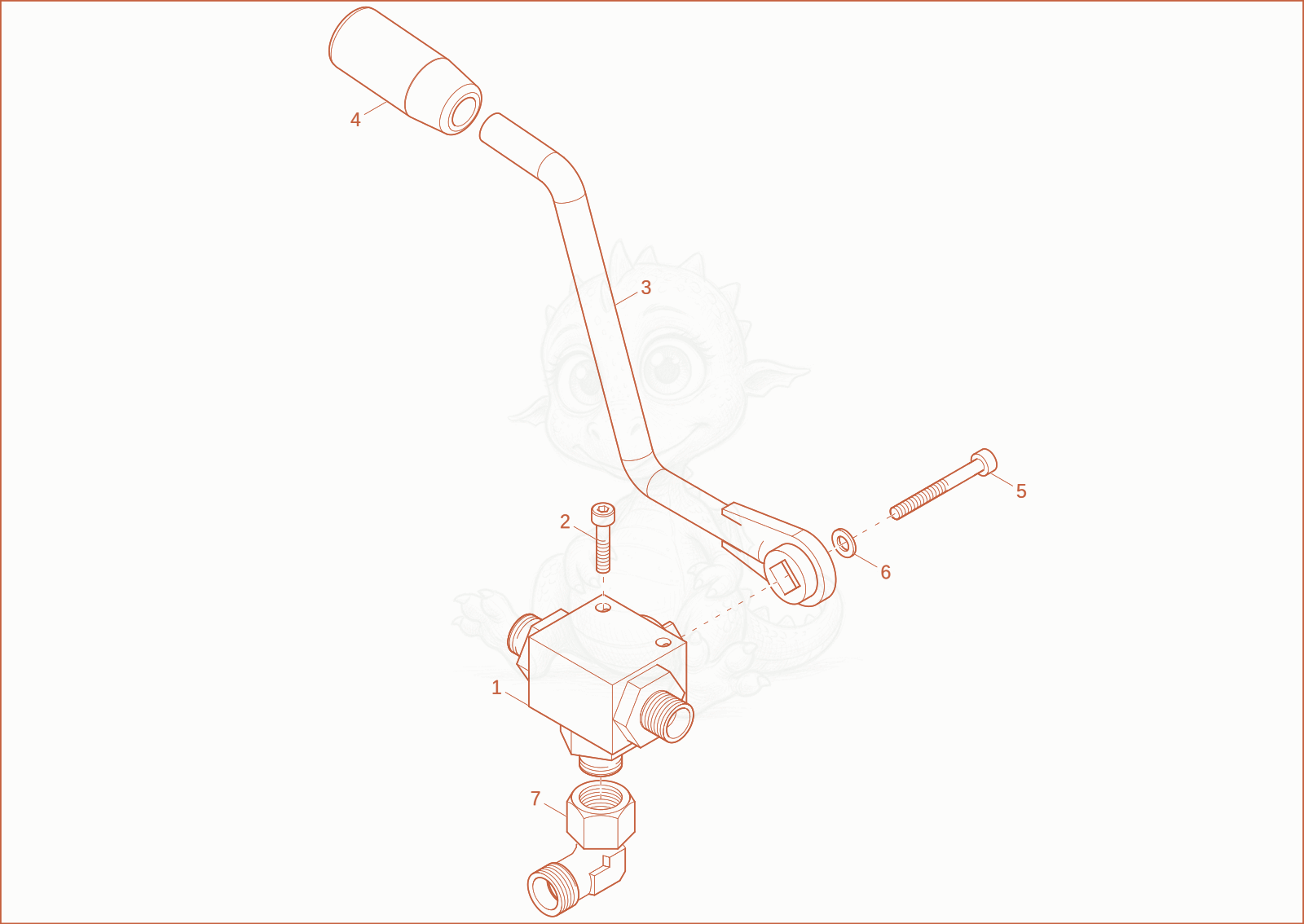 Exploded parts diagram of the Ball valve SPC of a Wacker Neuson ET08, with numbered balloons
