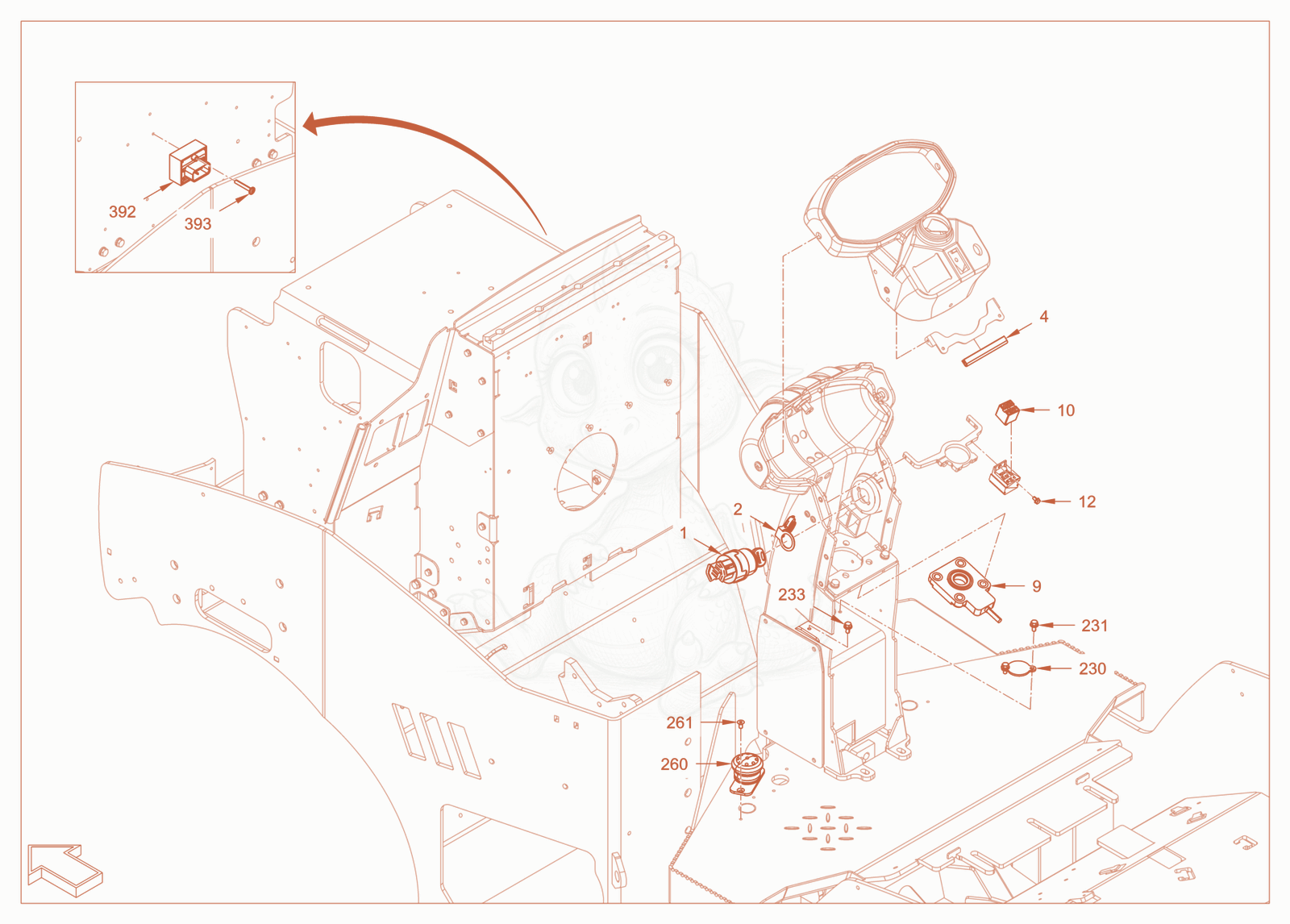 Exploded parts diagram of the electrical system of a Wacker Neuson RD28-120CE, with numbered balloons