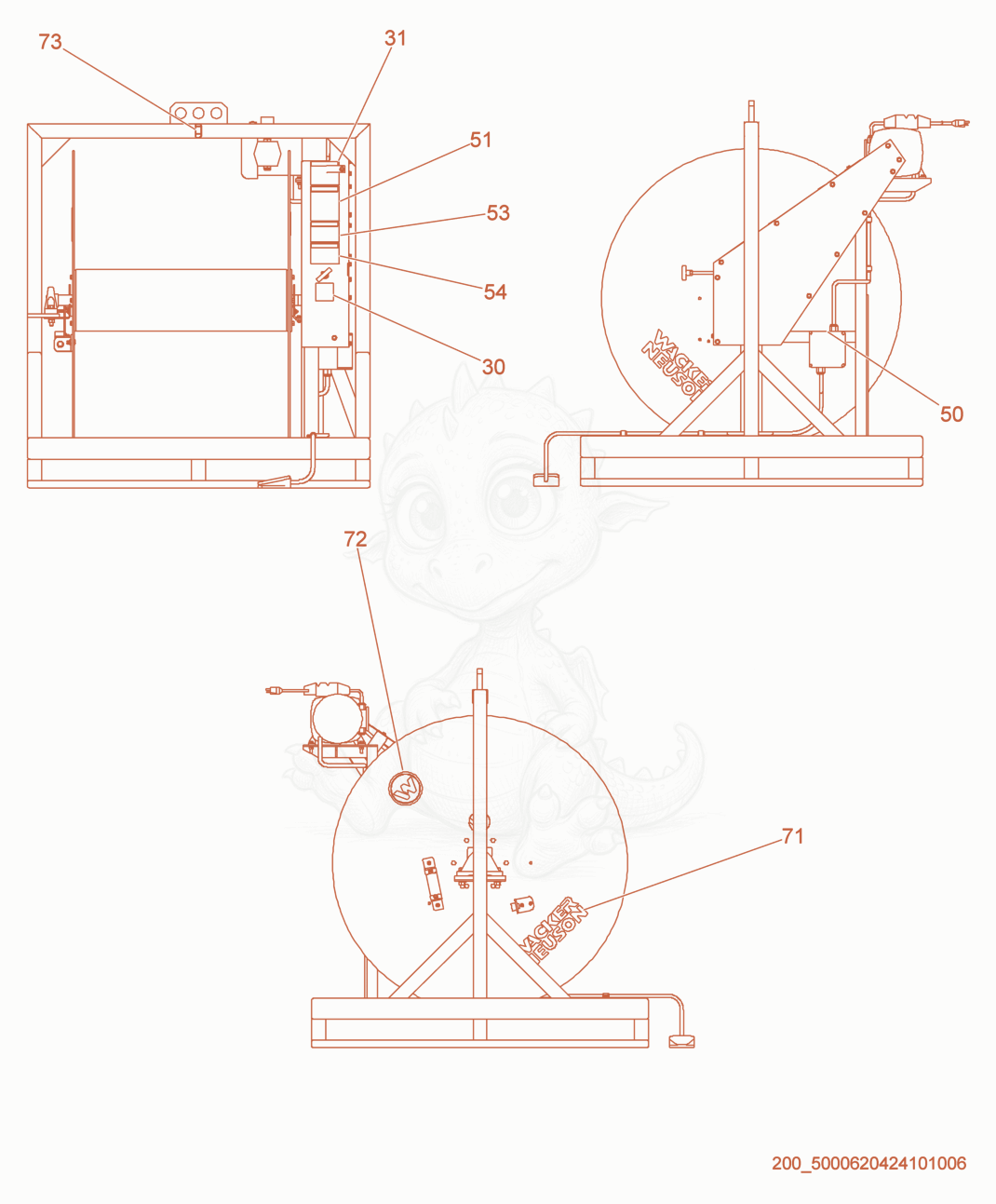 Exploded parts diagram of the Labels of a Wacker Neuson HHS3004, with numbered balloons