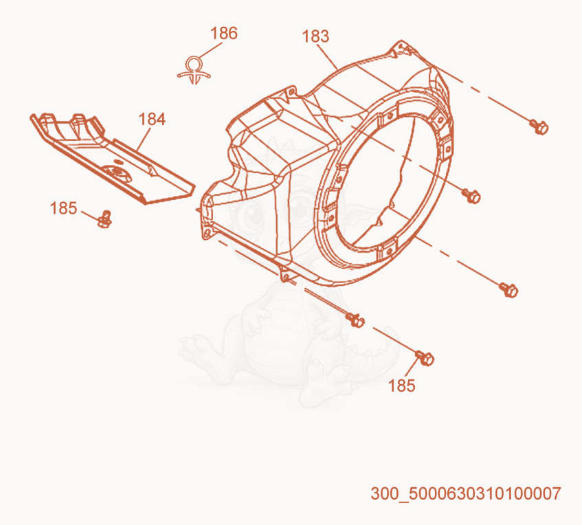 Exploded parts diagram of the Blower Housing of a Wacker Neuson ML440, with numbered balloons