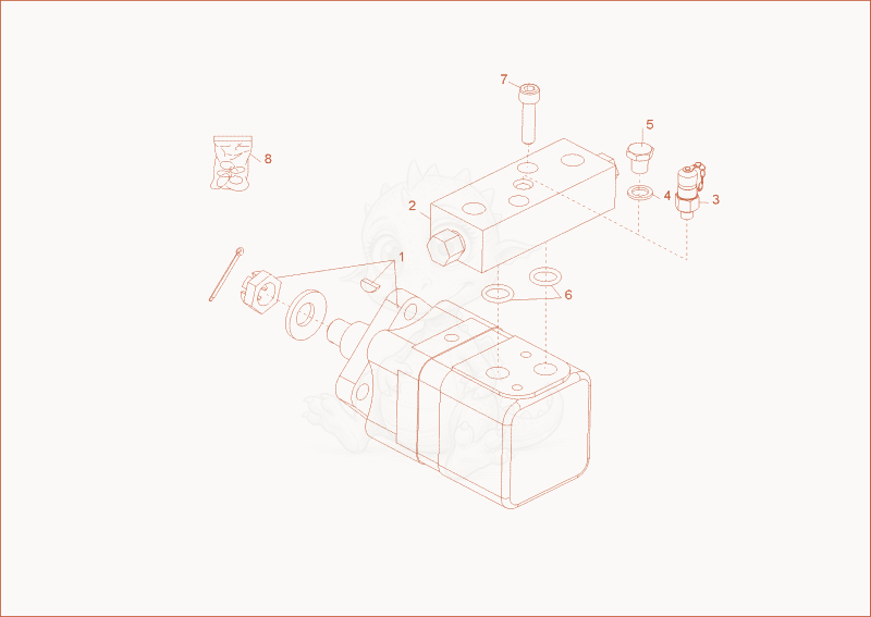 Exploded parts diagram of the drive unit of a Wacker Neuson DT05, with numbered balloons