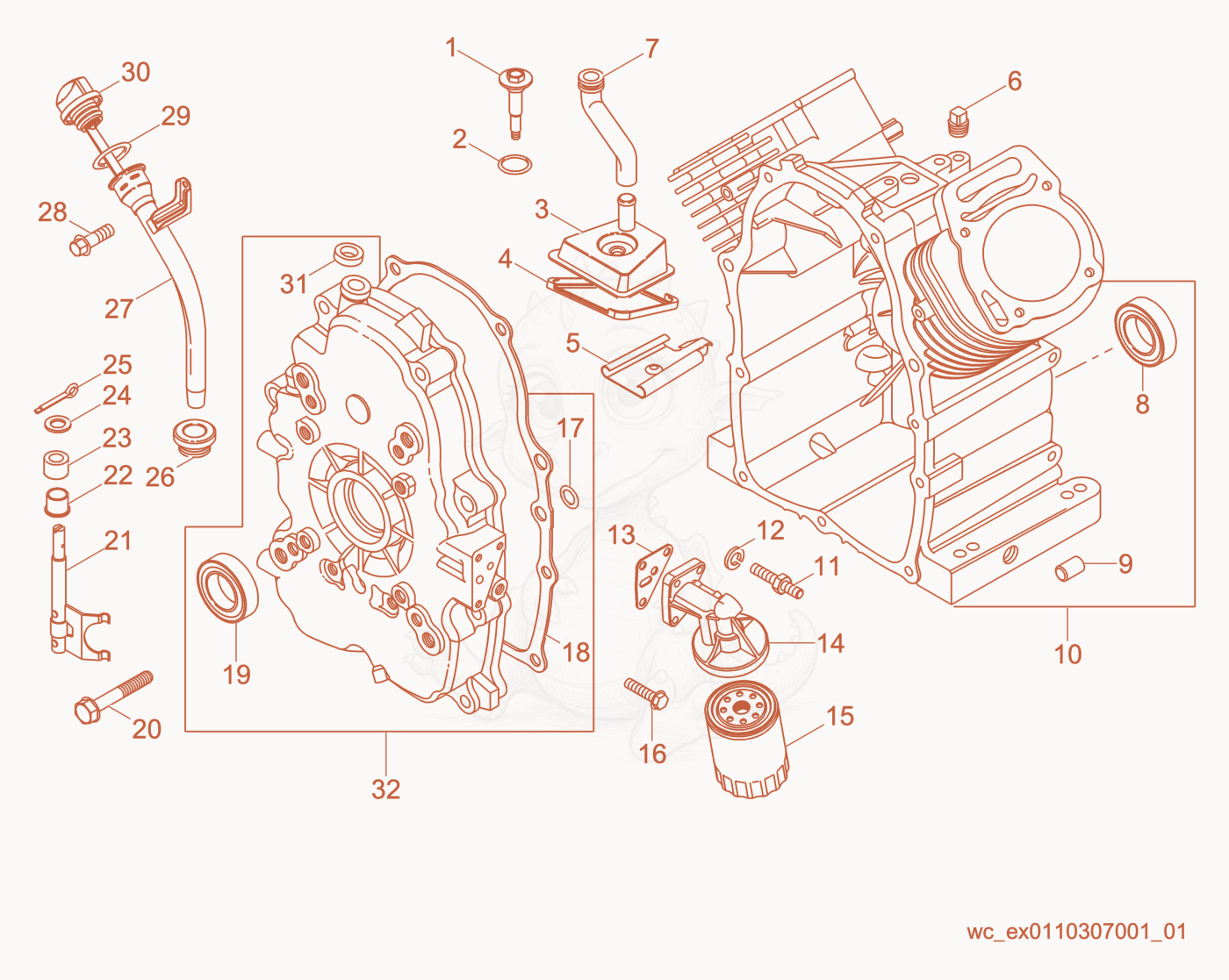 Exploded parts diagram of the Outer Cylinder cpl. of a Wacker Neuson RD880V, with numbered balloons