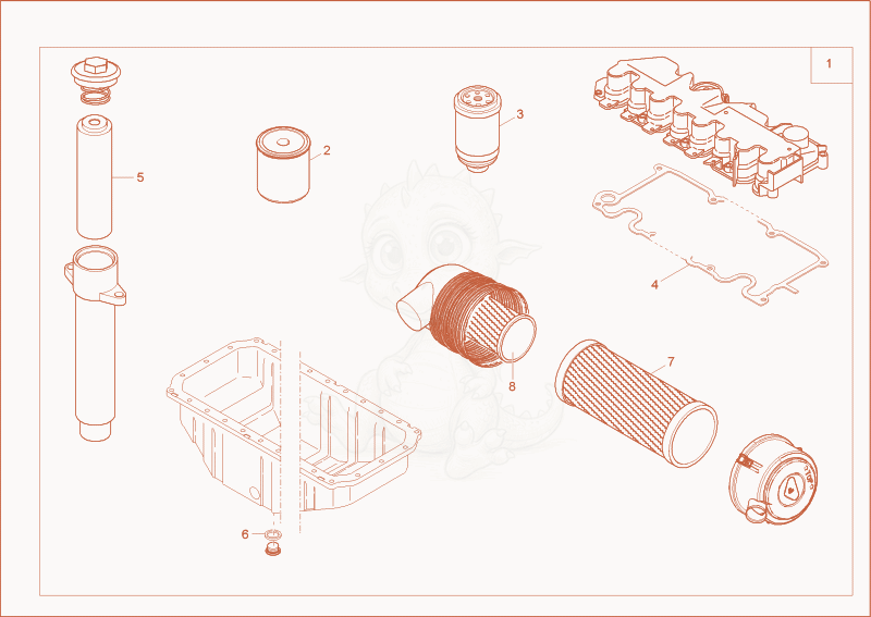 Exploded parts diagram of the SERVICE PACKAGE of a Wacker Neuson 6001, with numbered balloons