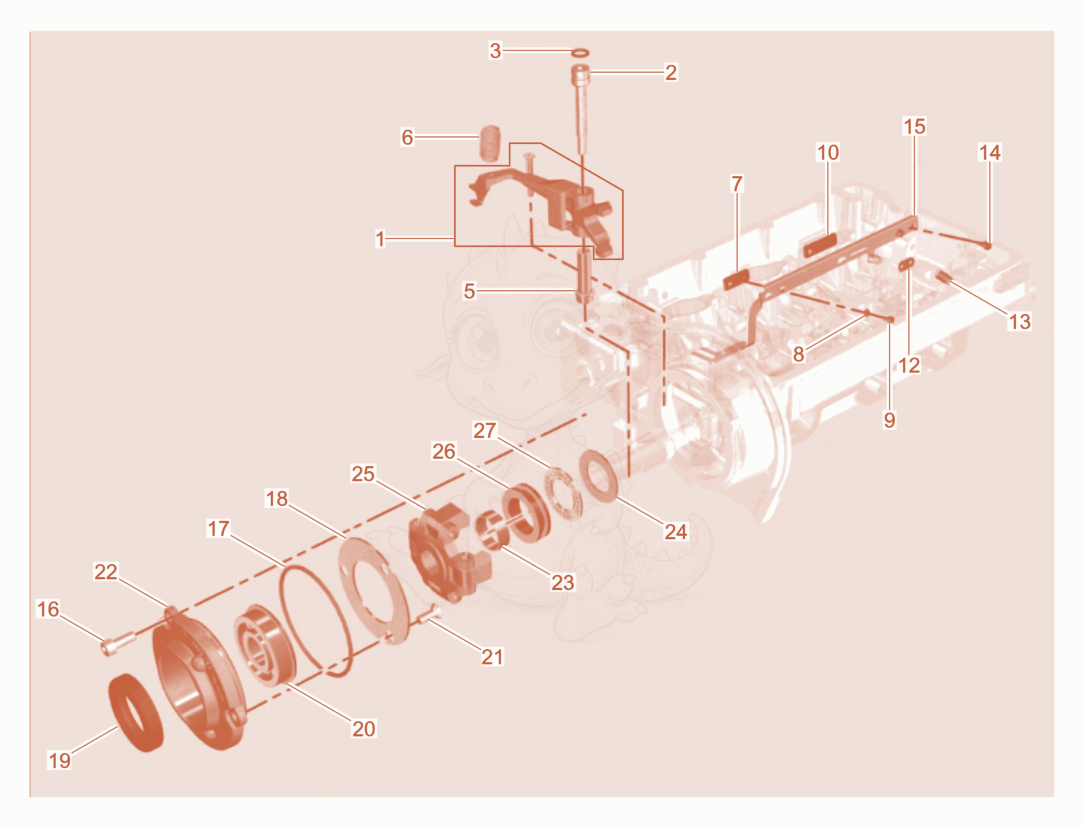 Exploded parts diagram of the Speed control module of a Wacker Neuson DPU110LEM970, with numbered balloons