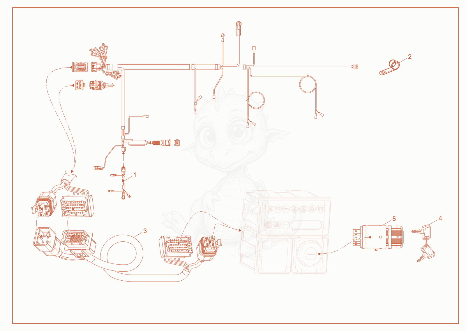 Exploded parts diagram of the Electrical Components of a Wacker Neuson LTV4L, with numbered balloons