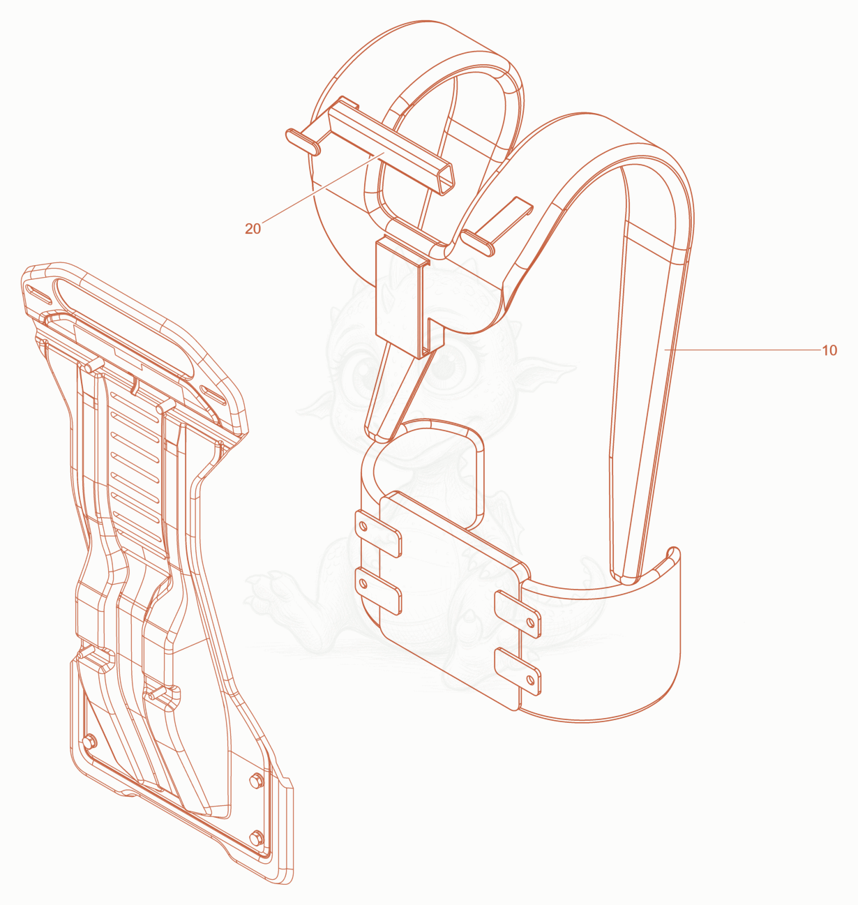 Exploded parts diagram of the carrier system of a Wacker Neuson ACBE, with numbered balloons